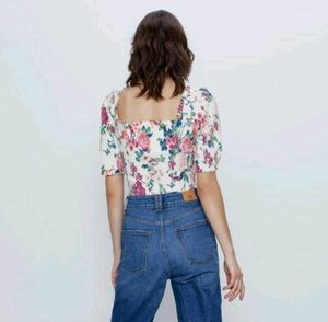 Floral Print Top - ZARA