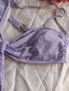 🎀BUY '1' GET '1' FREE Lilac Polka Dot Bikini Top