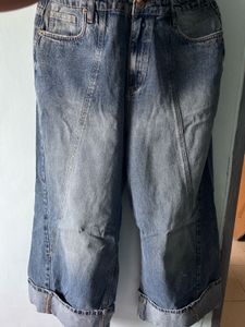 Washed Denim Capris