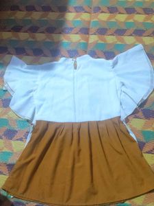 Cute Orange &amp; White Dress
