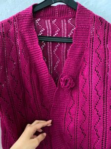 Chic Pink Knit Cardigan