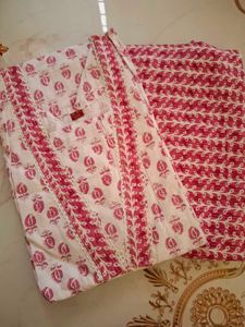 Elegant Pink Printed Kurta Set