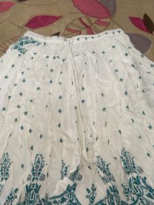 Bohemian White Ethnic Skirt