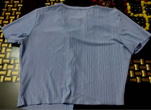 URBANIC Ribbed Blue Top