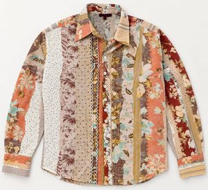 Unique Patchwork Cotton Blend Shirt