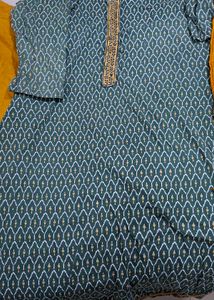 Elegant Green Printed Kurta Set with Dupatta