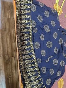 Elegant Navy Blue Printed Kurta