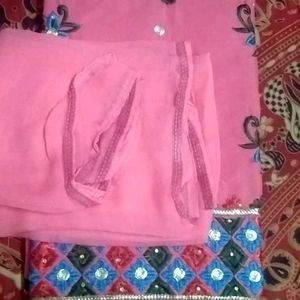 Pink suit Dress Material
