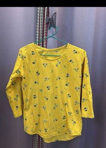 Yellow Floral Print Top