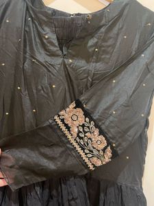 Elegant Black Kurta Set with Embellishments