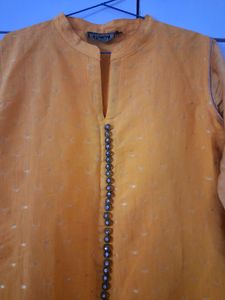 Yellow Party wear/ Festive wear Layered Dress Gown