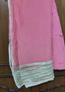 Beautiful Peach Georgette Embellished Suit set