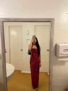 Rose Print Maxi Dress with Scarf