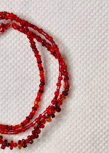 Chic Red Beaded Bracelet Set of 3