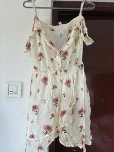 Floral Ruffle Cold Shoulder Dress