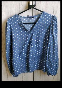 Cute Polka Dot Puff Sleeve Blouse