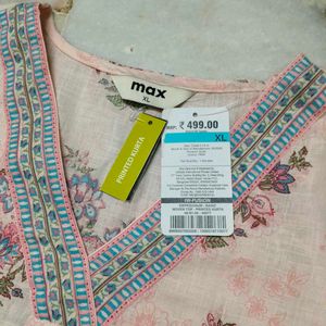 Light Pink Floral Print Kurta