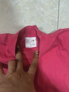 pink Long Sleeve Mock Neck Top