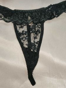 Elegant Black Lace Thong