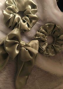 3 Satin Scrunchies with Bow Set