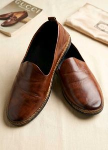 Men's Brown Leather Loafers