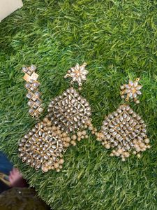 wear only 2 times.      🚫Exquisite Kundan &amp; Pearl