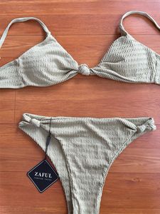 Zaful Ribbed Bikini Set