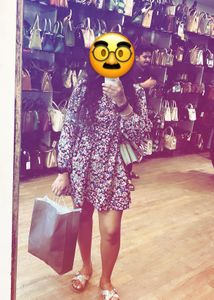 Flared Floral Milti Colour Mini Dress