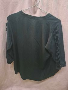 Chic Black Cut-Out Sleeve Blouse