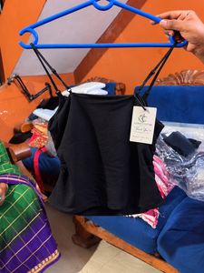 Solid Black Spaghetti Strap Crop Top
