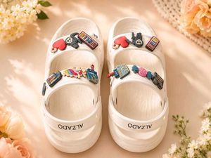 Cute White Crocks with Charms