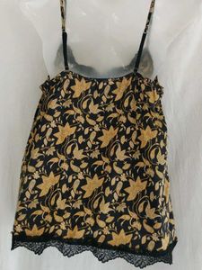 Paisley Print Cami Top with Lace Trim