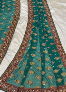 Emerald Green Embellished Saree