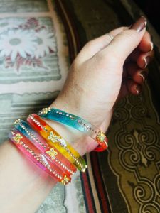 Crystal jelly Bangles never used