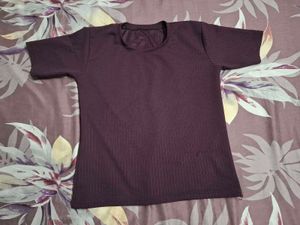 Ribbed Burgundy Top