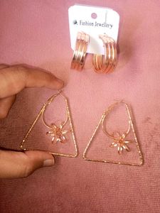 Rose Gold Layered Hoop Earrings