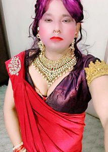 Elegant Red Saree with Embellished Blouse