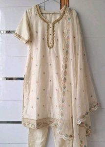 Elegant Whitecream suit  Set with Dupatt