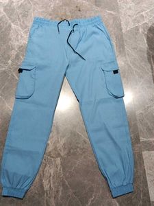 Light Blue Cargo Jogger Pants