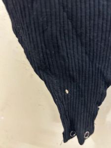 Black Ribbed Bodysuit