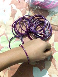 Set of Purple Glass Bangles