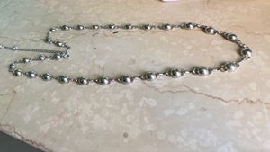Elegant Silver Tone Beaded Necklace