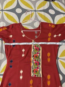 Maroon Kurta with Floral Embroidery