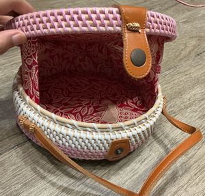 Chic Round Woven Crossbody Bag
