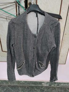 Stylish Grey Button-Up Jacket