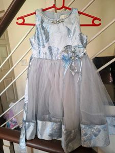 Girls' Blue Floral Party Dress