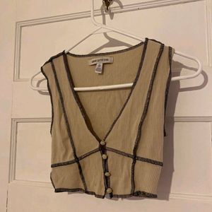 24127. Y2K nude button up top