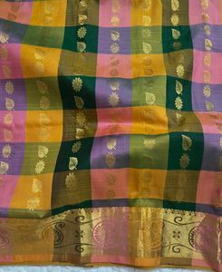 Gorgeous checked kanchi pattu saree