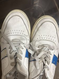 White &amp; Blue Roadster Sneakers