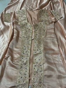 Embellished Peach Silk Blouse